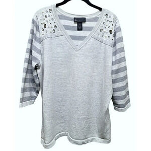 Lane Bryant Embellished Gray Sweater Size 18/20